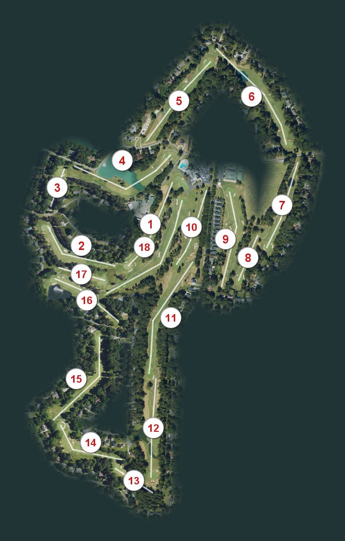 Forest Oaks Country Club course map