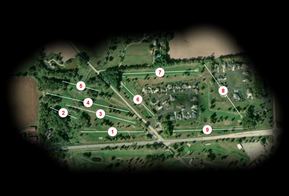 Blue nine at Coachmans Golf Resort