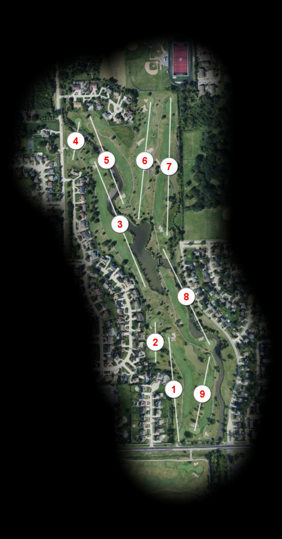 Blue nine at Riverview Highlands Golf Course