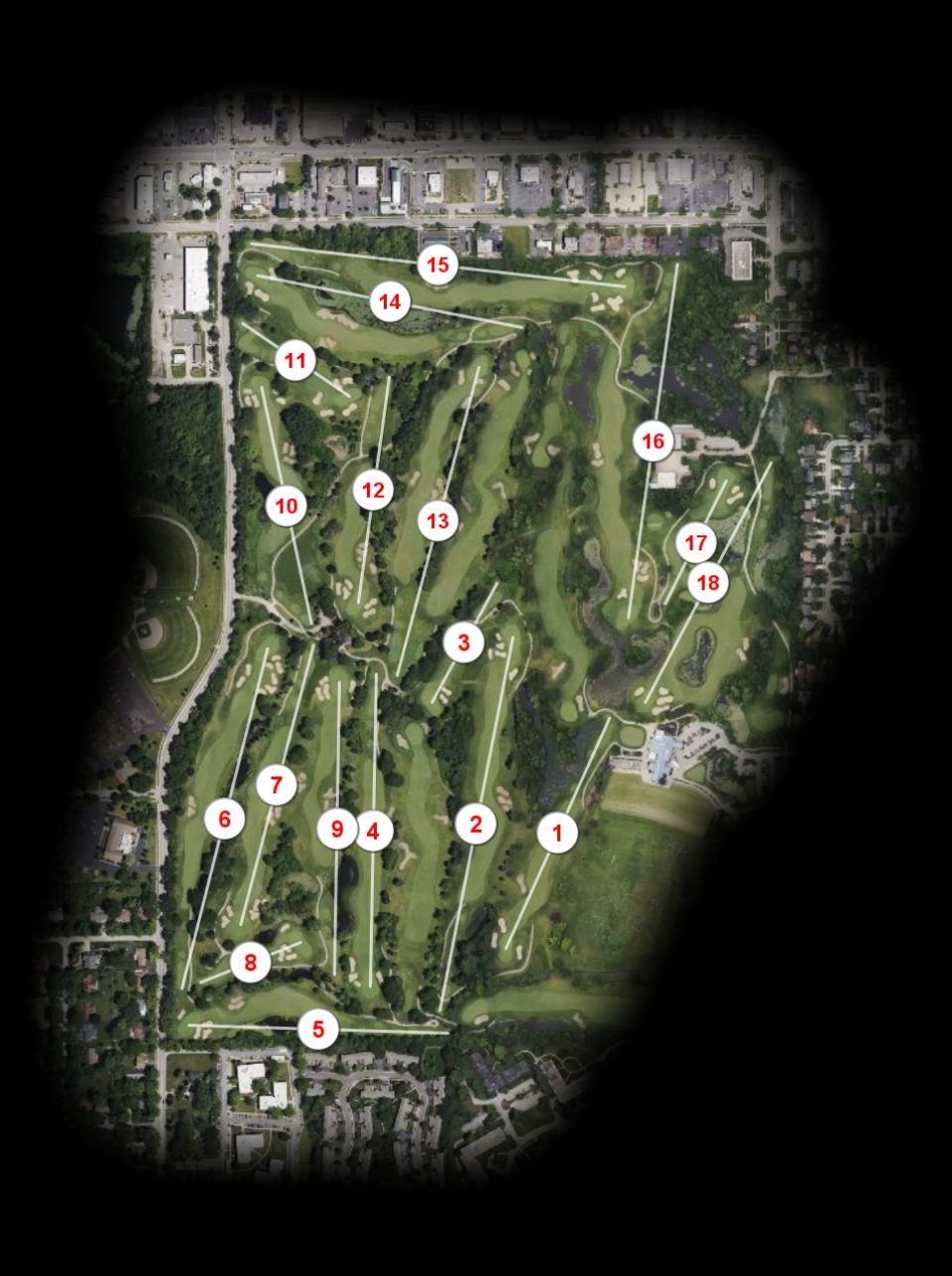 Village Links of Glen Ellyn 18 Hole Course course overview