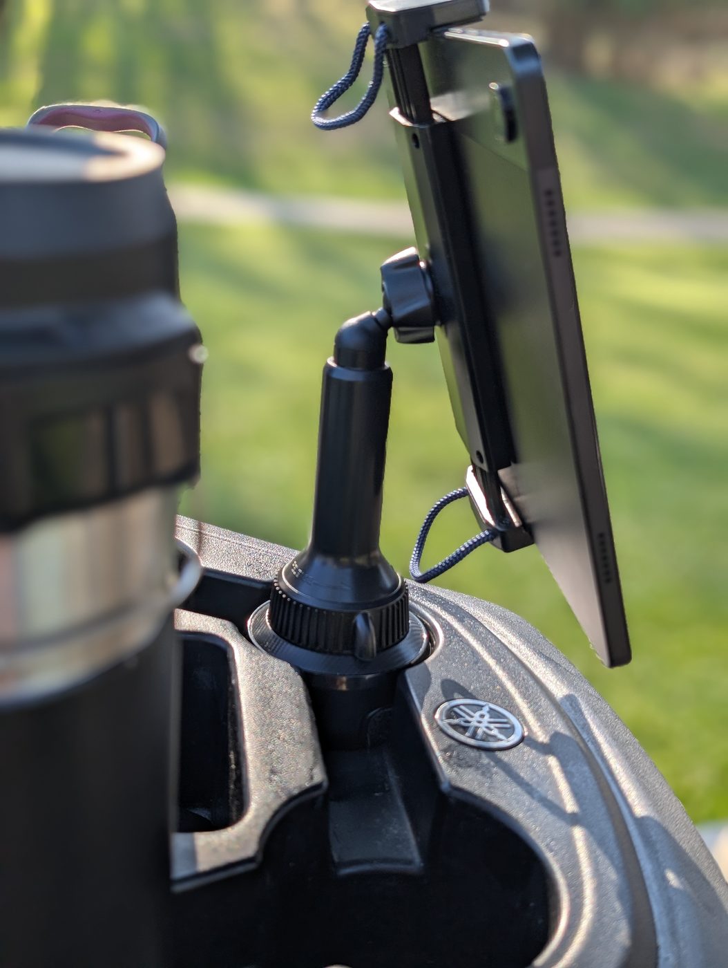 Cup holder tablet mount from another angle